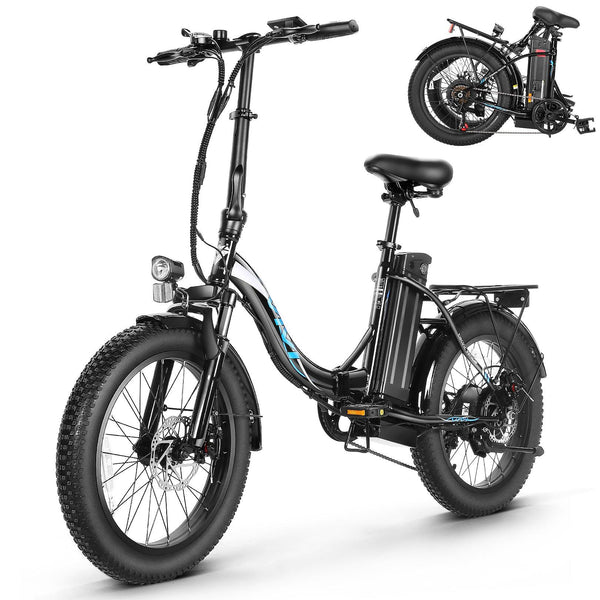VIVI Electric Bike Commuter 3.0" Fat Tire Folding Electric Bike