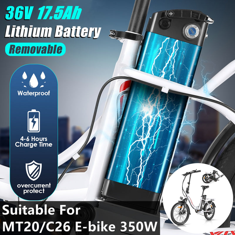 Batería de litio VIVI HA030-05 36V 17.5Ah para bicicleta eléctrica MT20/C26 350W